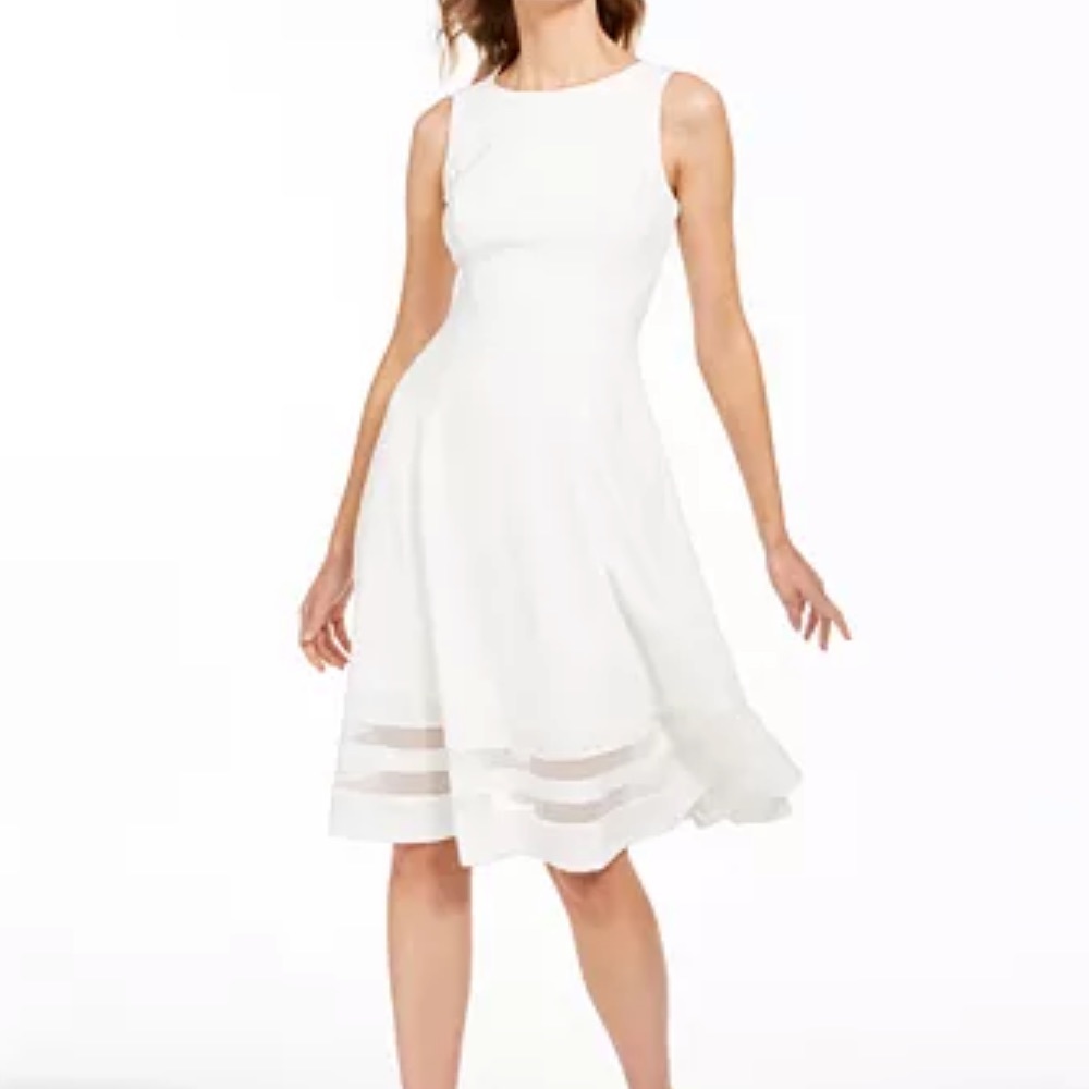 Cute and Trendy White Calvin Klein Dress
